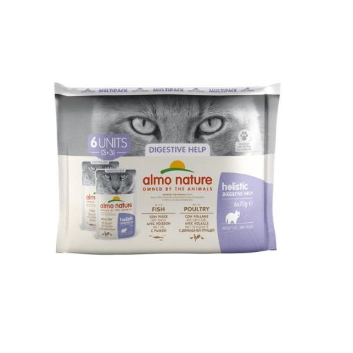 Almo Nature Gatto Intestinal Digestione Pesce Pollo 6 x 70 g