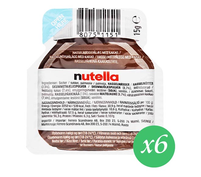 Ferrero Nutella 6 x 15 g