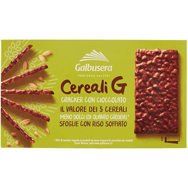 Galbusera Cereali e Cioccolato Fondente Crackers 150 g