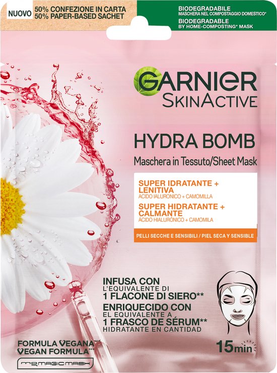 Garnier Maschera in Tessuto Hydra Bomb Rosa x 1