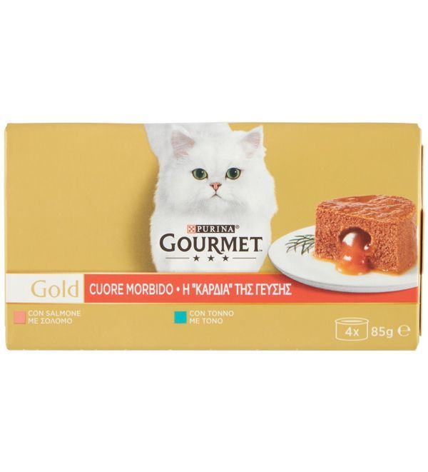 Gourmet Gold Cuore Morbido Tonno e Salmone 4 x 85 g