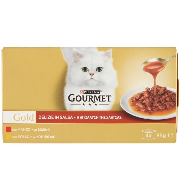 Gourmet Gold Delizie in Salsa Pollo e Manzo 4 x 85 g
