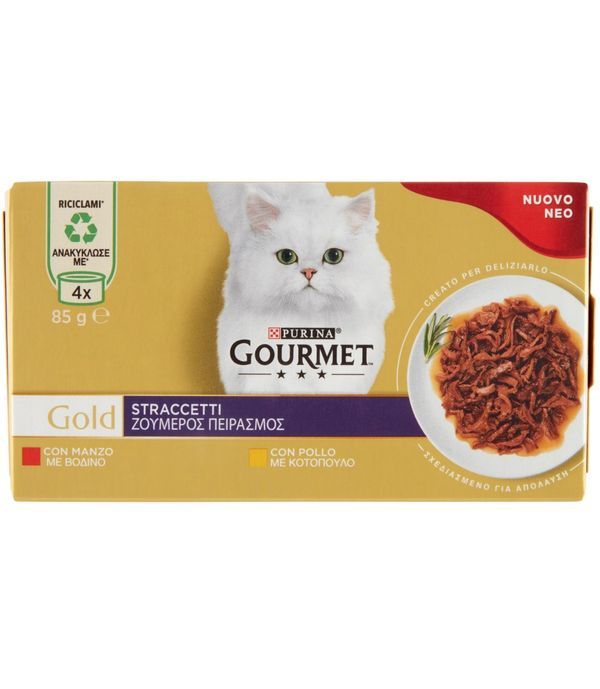 Gourmet Gold Straccetti Manzo/Pollo 4 x 85 g