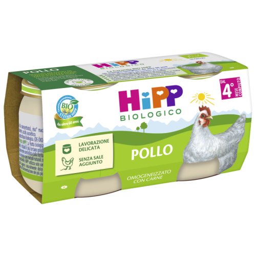 Hipp Omogeneizzato Bio Pollo Lavorazione Naturale 2 x 80 g