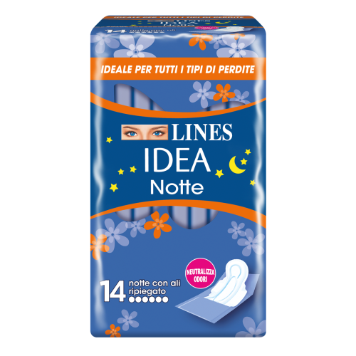 Lines Assorbenti Idea Notte Ali Ripiegato x 14
