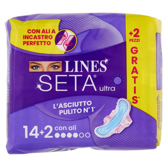 Lines Assorbenti Seta Ultra Lungo con Ali 11+1