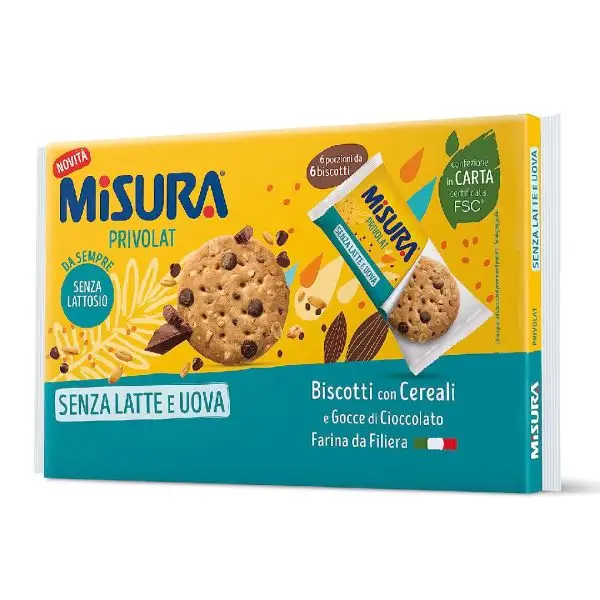 Misura Privolat Biscotto Cereali con Gocce di Cioccolato 280 g