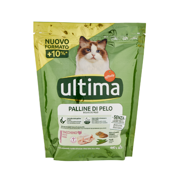 Ultima Cibo per Gatto Croccantini Hairball 440 g