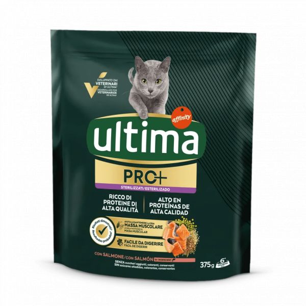 Ultima Cibo per Gatto Sterilizzato Pro+ Crocchette Salmone 375 g